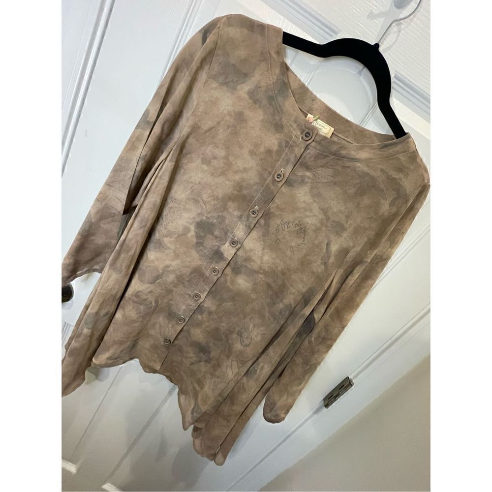 Bonnie Strauss women’s silk button up blouse small
